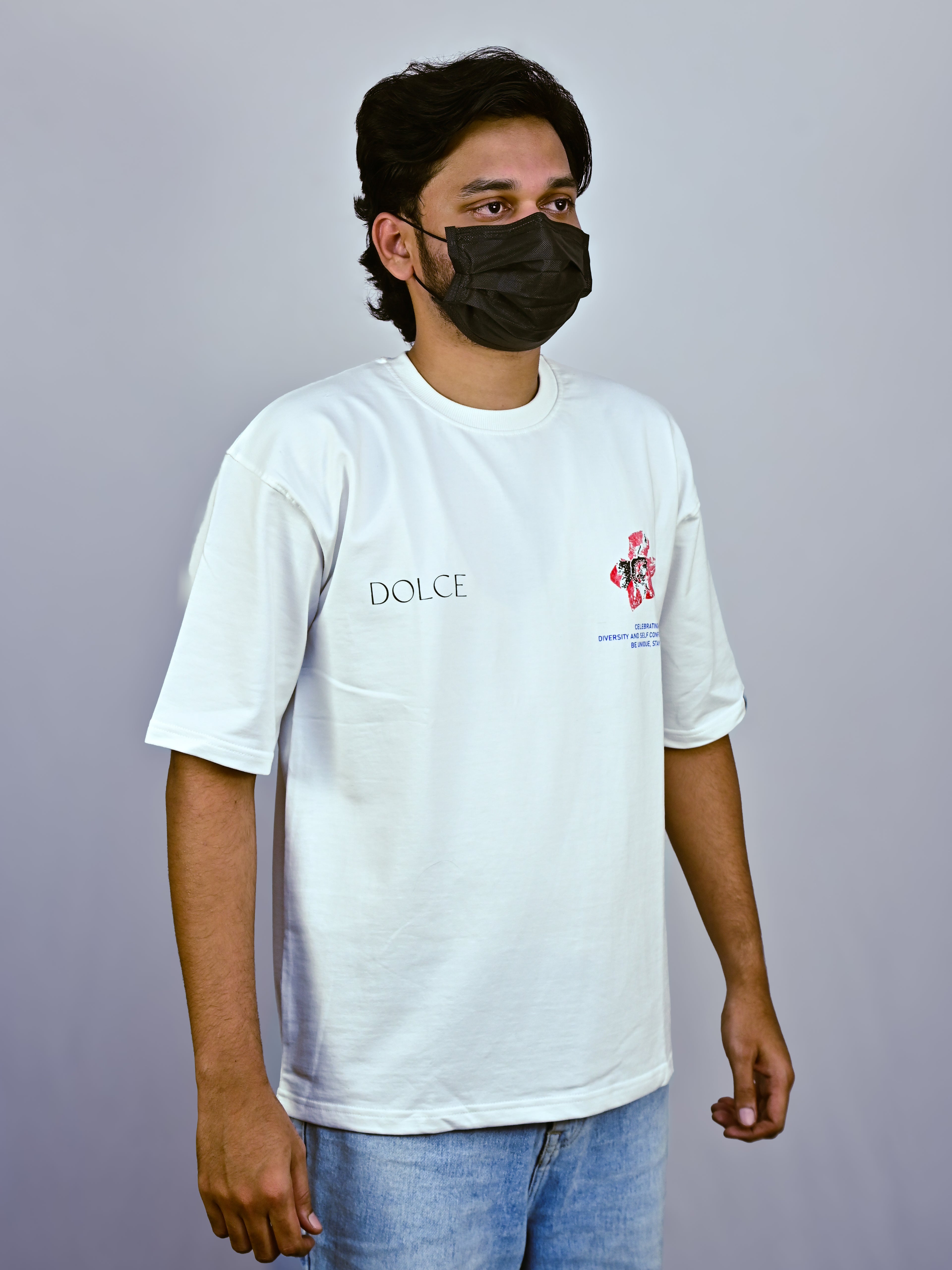 White Unisex Oversized Drop Shoulder t-shirt