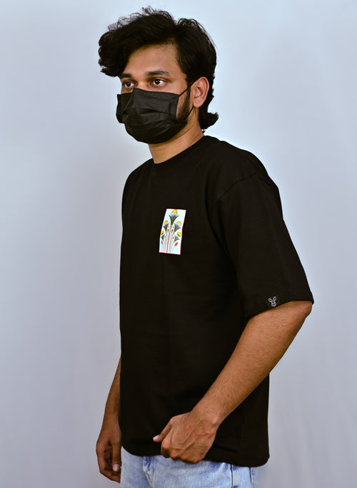 Black Unisex Oversized Drop Shoulder t-shirt