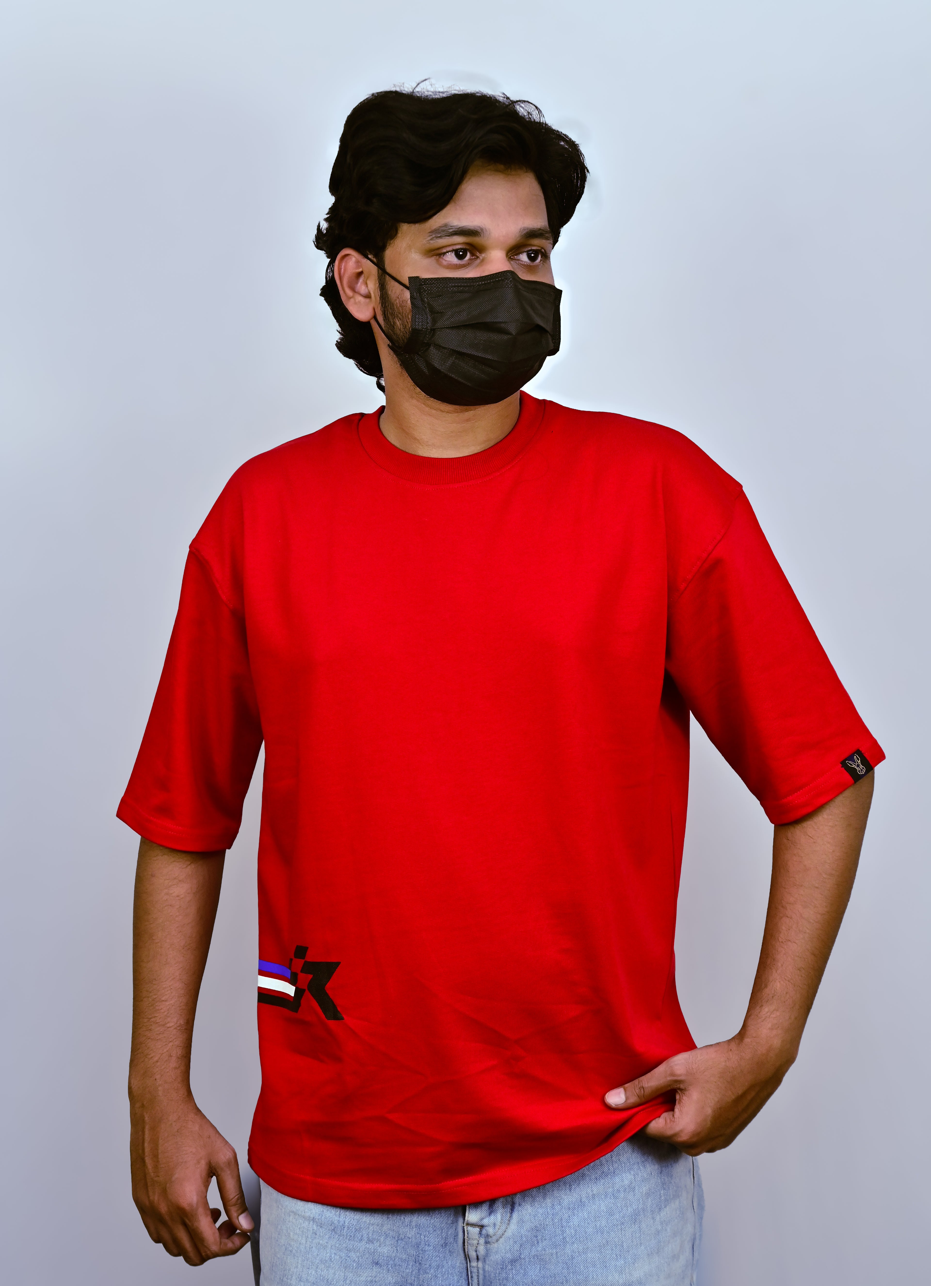 Red Unisex Oversized Red Drop Shoulder t-shirt