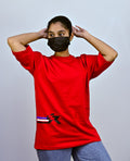 Red Unisex Oversized Red Drop Shoulder t-shirt