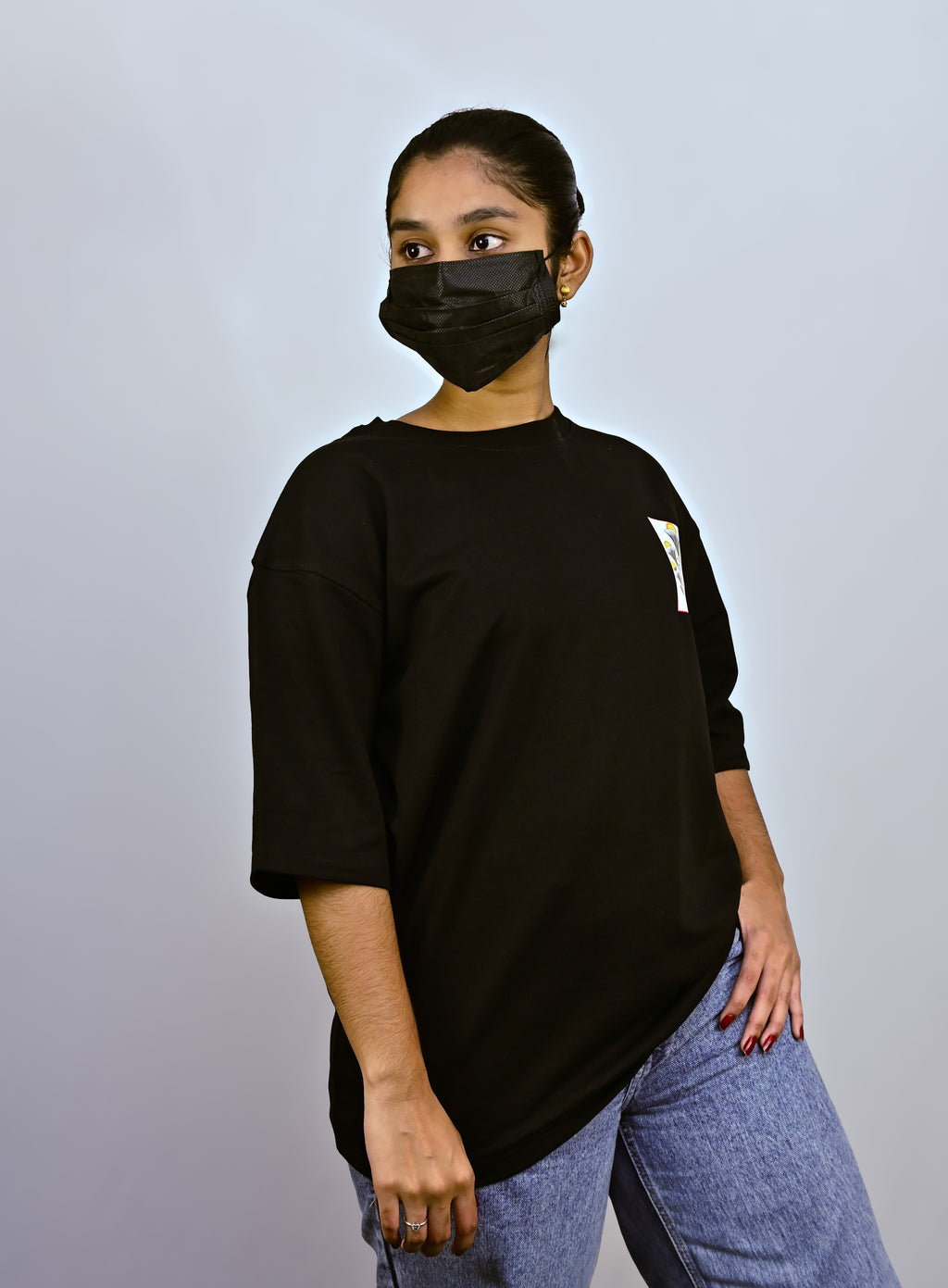 Black Unisex Oversized Drop Shoulder t-shirt