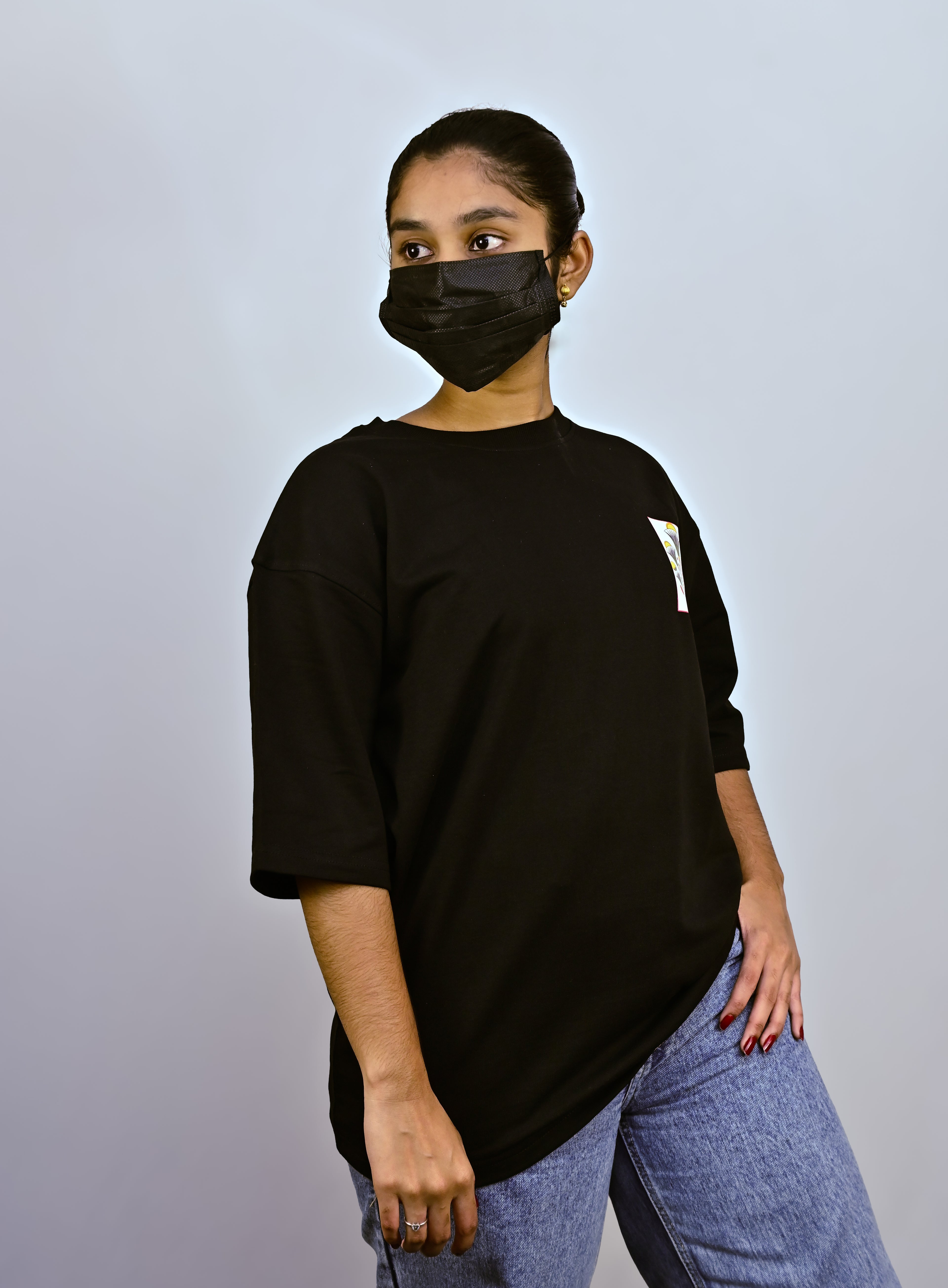 Black Unisex Oversized Drop Shoulder t-shirt