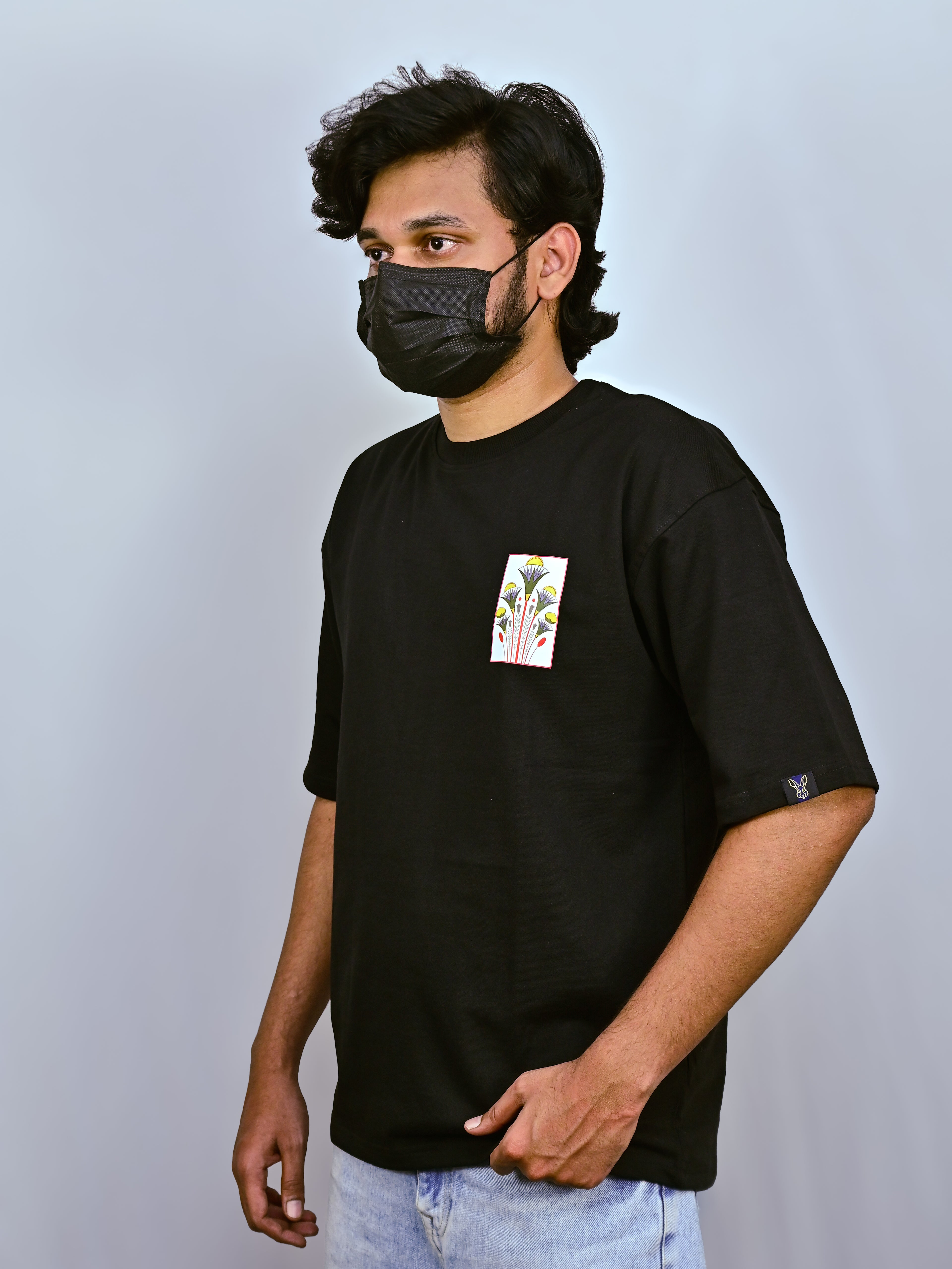 Black Unisex Oversized Drop Shoulder t-shirt