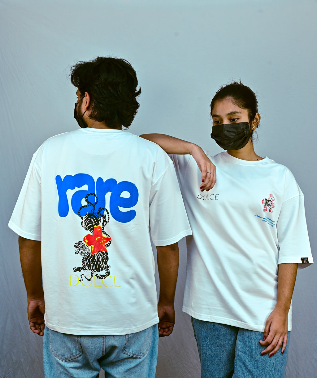 White Unisex Oversized Drop Shoulder t-shirt