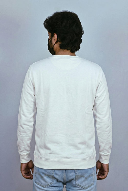 Men’s White Tommy Hilfiger Core Logo Sweatshirt | Classic Fit